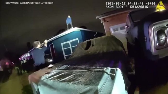 BWC: Burglary suspect tries to flee on rooftop, swings screwdriver at Calif. officer before arrest
