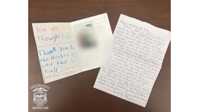 'What policing is about': Conn. PD shares encouraging note from young girl